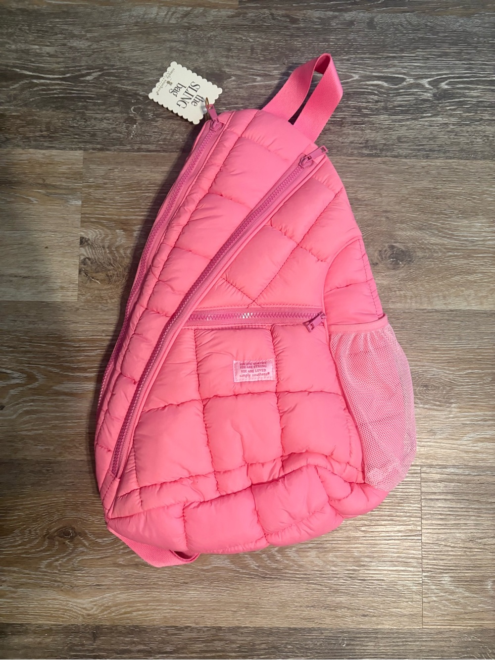 Simply Southern Bright Pink Quilted Sling Bag for Kids